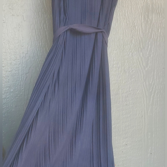 NWT J. Jill Navy Blue Top-to-Bottom Pleated Sleeveless Maxi Dress. - Picture 6 of 15
